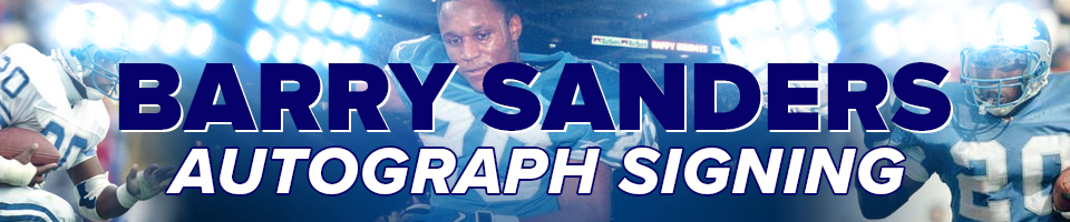 Barry Sanders Autographed Detroit Lions (Spotlight) Deluxe Framed 16x2 –  Palm Beach Autographs LLC